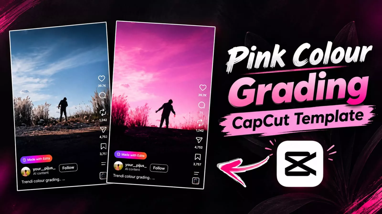 Pink Colorgrading Capcut template